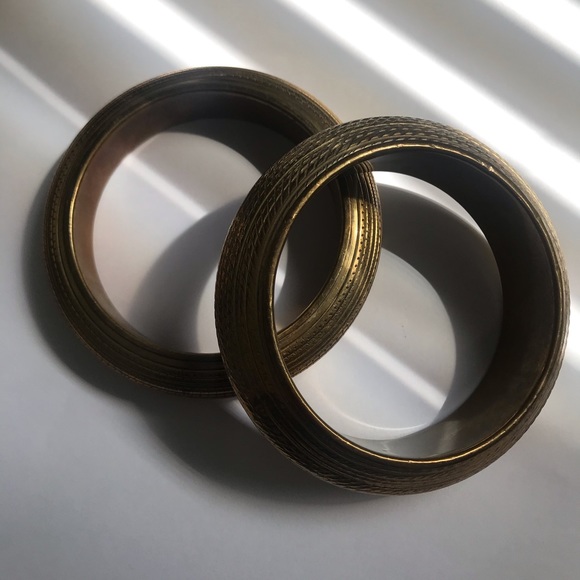 2pc Vintage Brass Bangles Bracelet - Picture 4 of 12